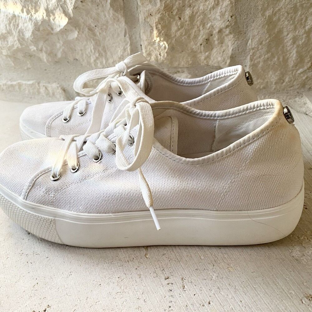 Steve Madden Women's Elore Sneakers Lace Up Shoes Size 9 M White - Picture 4 of 8